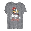 Lustiger Cartoon-Sonnenbrille, Motiv: Huhn und Papa, Gelb T-Shirt