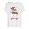 Lustiger Cartoon-Sonnenbrille, Motiv: Huhn und Papa, Gelb T-Shirt