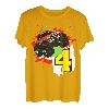 Monster Truck Geburtstag 4 Jahre 4. Geburtstag Feier Jungen T-Shirt