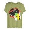 Monster Truck Geburtstag 4 Jahre 4. Geburtstag Feier Jungen T-Shirt
