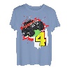 Monster Truck Geburtstag 4 Jahre 4. Geburtstag Feier Jungen T-Shirt