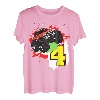 Monster Truck Geburtstag 4 Jahre 4. Geburtstag Feier Jungen T-Shirt