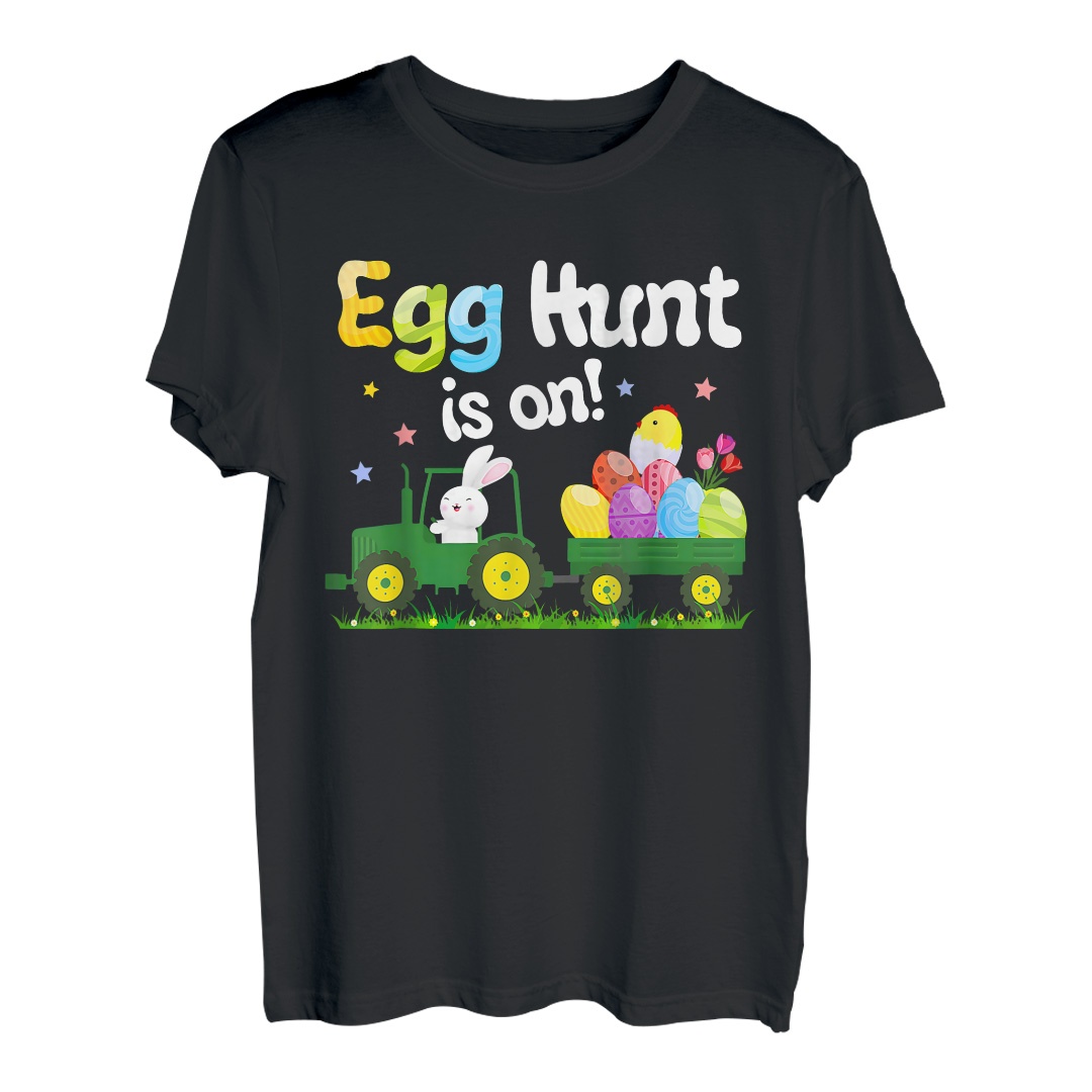 Egg Hunt Is On Traktor Lustiger Osterhase Jungen Kinder Kleinkind T-Shirt