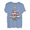 Süße Eulen Weihnachtsbaum Pyjama Xmas Lights For Family T-Shirt