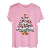 Süße Eulen Weihnachtsbaum Pyjama Xmas Lights For Family T-Shirt
