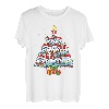 Süße Eulen Weihnachtsbaum Pyjama Xmas Lights For Family T-Shirt
