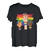 Niedliches Regenbogen-LGBT Gay Homo Lesbisches Herz Valentinstag T-Shirt