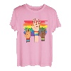 Niedliches Regenbogen-LGBT Gay Homo Lesbisches Herz Valentinstag T-Shirt