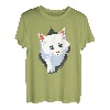 Weiße Katze zerrissener Stoff, Geschenke für Katzenliebhaber T-Shirt