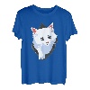 Weiße Katze zerrissener Stoff, Geschenke für Katzenliebhaber T-Shirt