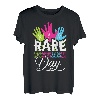 Rare Diseases Day 28. Februar 2023 Rare Rainbow Heart Zebra T-Shirt