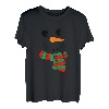 Wimpern Weihnachten Outfit Schneemann Gesicht Kostüm Mädchen Damen T-Shirt
