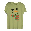 Wimpern Weihnachten Outfit Schneemann Gesicht Kostüm Mädchen Damen T-Shirt