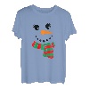 Wimpern Weihnachten Outfit Schneemann Gesicht Kostüm Mädchen Damen T-Shirt