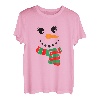 Wimpern Weihnachten Outfit Schneemann Gesicht Kostüm Mädchen Damen T-Shirt
