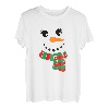 Wimpern Weihnachten Outfit Schneemann Gesicht Kostüm Mädchen Damen T-Shirt