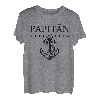 Papitän - Papa und Kapitän Lustiges Retro Anker Vater T-Shirt