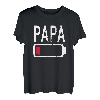 Papa Vater Batterie Geschenk für Vatertag T-Shirt