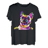 Frenchie Französische Bulldogge Pop Art Porträt Bouledogue T-Shirt