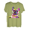 Frenchie Französische Bulldogge Pop Art Porträt Bouledogue T-Shirt