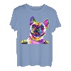 Frenchie Französische Bulldogge Pop Art Porträt Bouledogue T-Shirt
