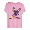 Frenchie Französische Bulldogge Pop Art Porträt Bouledogue T-Shirt