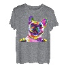 Frenchie Französische Bulldogge Pop Art Porträt Bouledogue T-Shirt