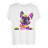 Frenchie Französische Bulldogge Pop Art Porträt Bouledogue T-Shirt