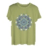 Azurit und Malachit Blütenblatt Mandala Grafik Design T-Shirt