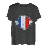 Franzose Brust Frankreich Stolz Wurzeln Französische Flagge T-Shirt
