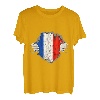 Franzose Brust Frankreich Stolz Wurzeln Französische Flagge T-Shirt
