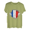 Franzose Brust Frankreich Stolz Wurzeln Französische Flagge T-Shirt