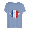 Franzose Brust Frankreich Stolz Wurzeln Französische Flagge T-Shirt