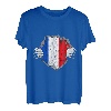 Franzose Brust Frankreich Stolz Wurzeln Französische Flagge T-Shirt