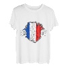 Franzose Brust Frankreich Stolz Wurzeln Französische Flagge T-Shirt