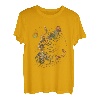 Katze mit Schmetterling, süßes Kätzchen, Schmetterling, Blumen T-Shirt
