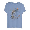 Katze mit Schmetterling, süßes Kätzchen, Schmetterling, Blumen T-Shirt