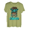 Blaugrünes Band, unordentlicher Dutt, Haar, Myasthenie, Gravis Warrior Geschenke T-Shirt