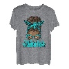 Blaugrünes Band, unordentlicher Dutt, Haar, Myasthenie, Gravis Warrior Geschenke T-Shirt