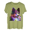 Sheltie Rough Collie buntes Pop Art Porträt Hundebesitzer T-Shirt