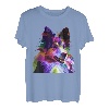 Sheltie Rough Collie buntes Pop Art Porträt Hundebesitzer T-Shirt
