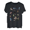 Gartenvögel Vogel Zeichnung Amsel Blaumeise Rotkehlchen T-Shirt