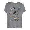 Gartenvögel Vogel Zeichnung Amsel Blaumeise Rotkehlchen T-Shirt