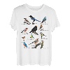 Gartenvögel Vogel Zeichnung Amsel Blaumeise Rotkehlchen T-Shirt