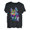 Tierkostüm Husky-Kopf, abstrakte Kunst T-Shirt