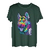 Tierkostüm Husky-Kopf, abstrakte Kunst T-Shirt