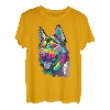 Tierkostüm Husky-Kopf, abstrakte Kunst T-Shirt