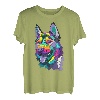Tierkostüm Husky-Kopf, abstrakte Kunst T-Shirt