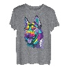 Tierkostüm Husky-Kopf, abstrakte Kunst T-Shirt