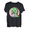 Niedlicher Kawaii-Boba-Tee, grüner Dino-Anime-Geschenk T-Shirt